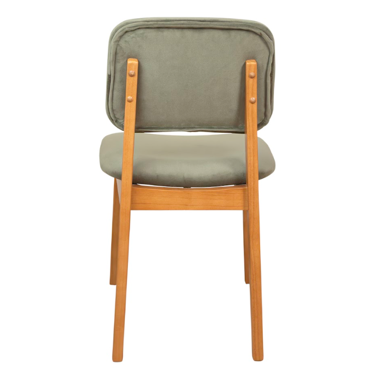 เก้าอี้ทานข้าวไม้ยางพารา เบาะกำมะหยี่ MAAI DESIGN รุ่น AIKO CHAIR สีโอ๊ค